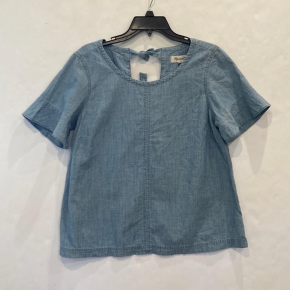 Madewell Chambray Tie-Back Top Medium - Picture 4 of 9